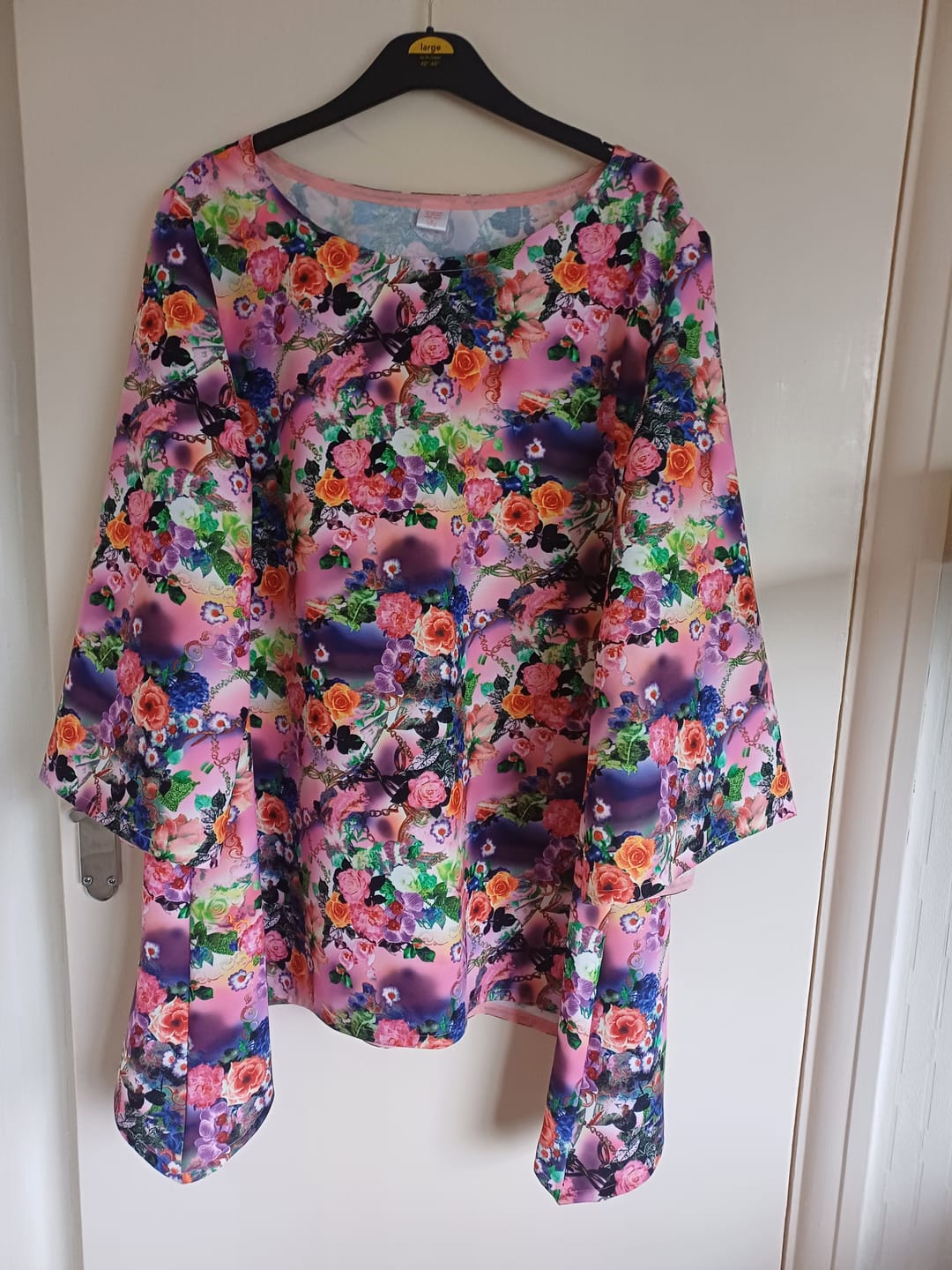 Customer photo review of Pink and Orange Floral Cotton-Touch Polyester Fabric