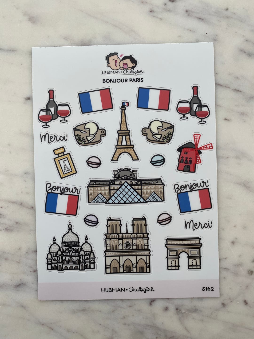 Customer photo review of Bonjour Paris Sticker Sheet