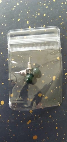 Customer photo review of Natural Stone Studs Minimalist Round Beads Earrings Women