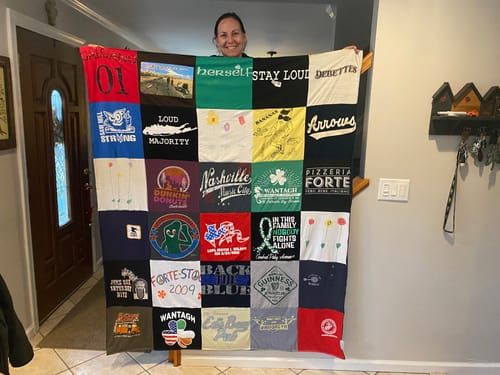 T-shirt quilt featuring wantagh high school by Diane from NY