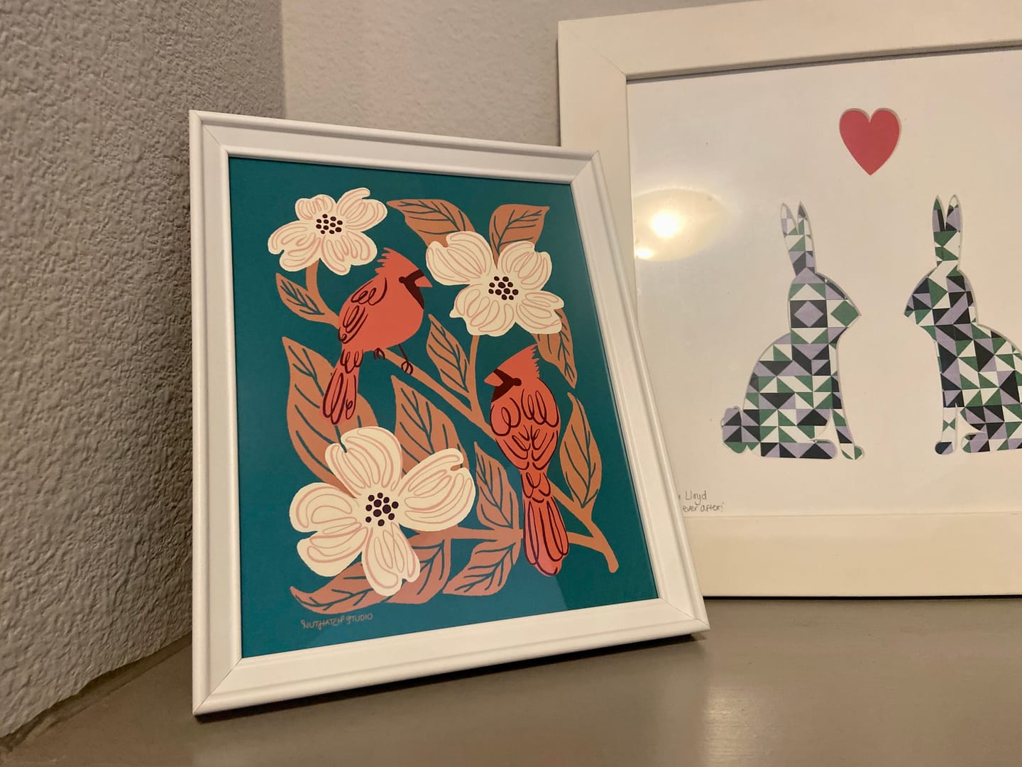 Customer photo review of Cardinals & Dogwood Art Print