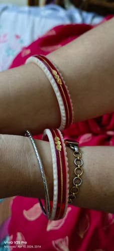 Customer photo review of Red – “Crimson Charm Women’s Bangle” (Pack of 1 Pair) (2 pis)