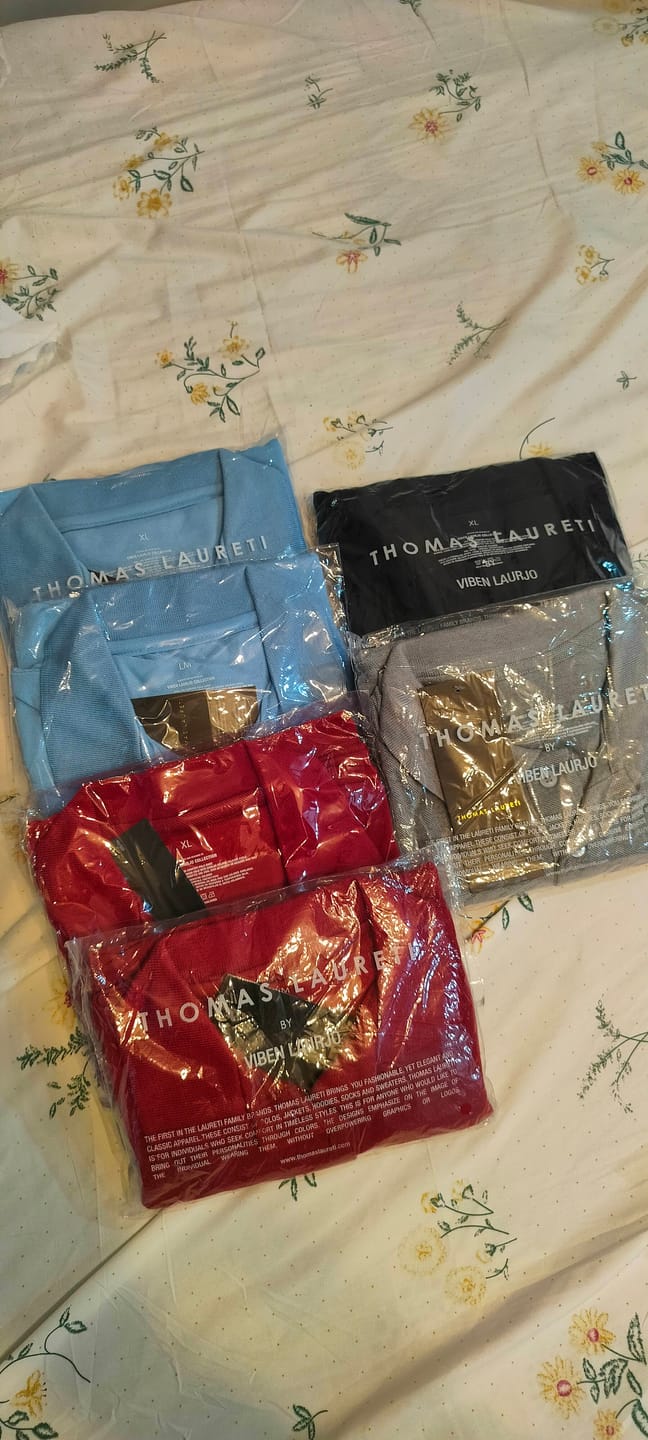 Customer photo review of Men's Thomas Laureti Navy Blue Polo Shirt