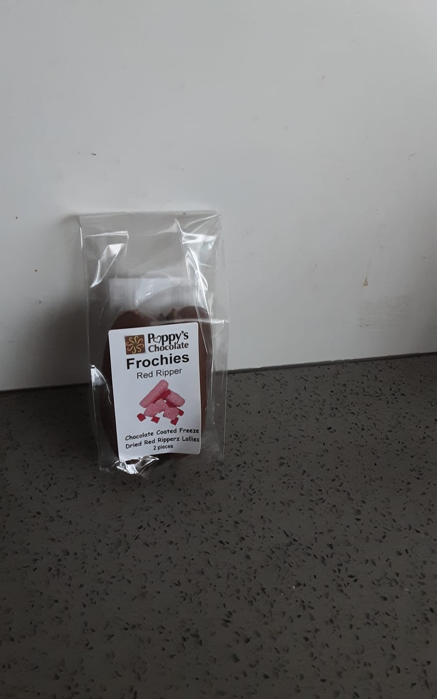 Customer photo review of Frochies Red Ripper chocolate coated freeze dried lollies