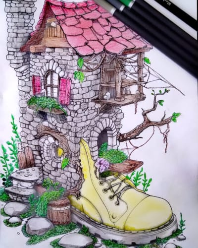 Customer photo review of 120 Teiliges Buntstift Set In Display Dose