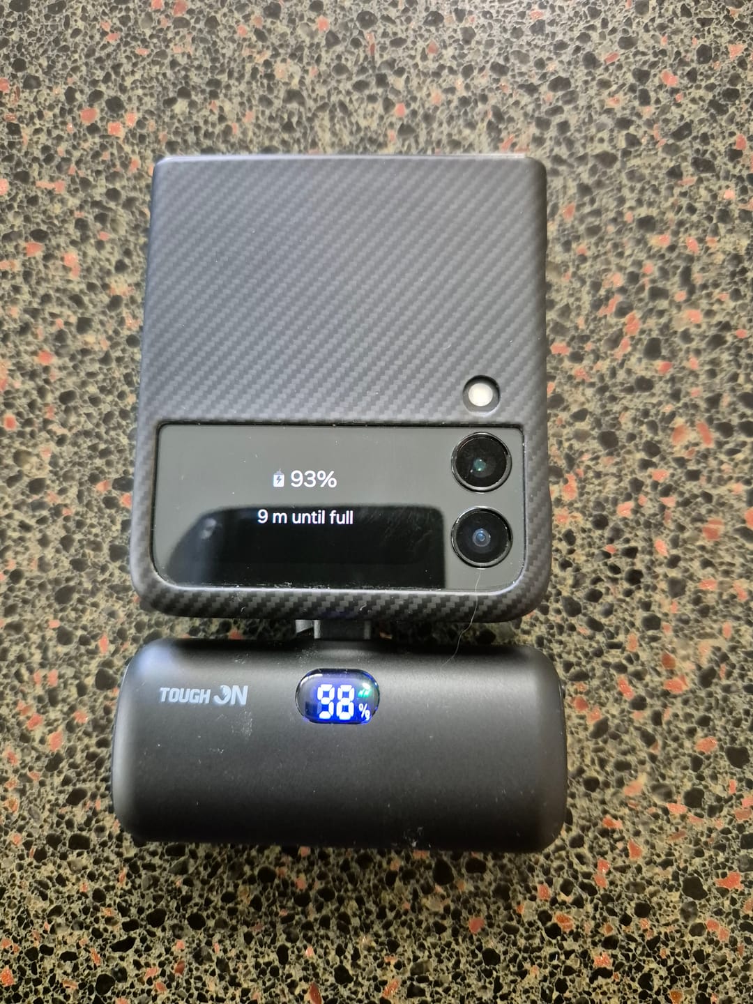 Customer photo review of Tough On Mini Portable Charger 5000mAh Power Bank USB C Charging for Samsung Android iPhone 15 Series
