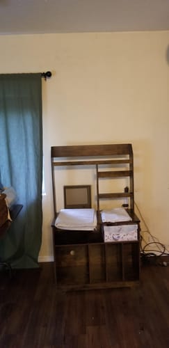 Customer photo review of Flycity Record Player Stand with 3 Compartments & Adjustable Board