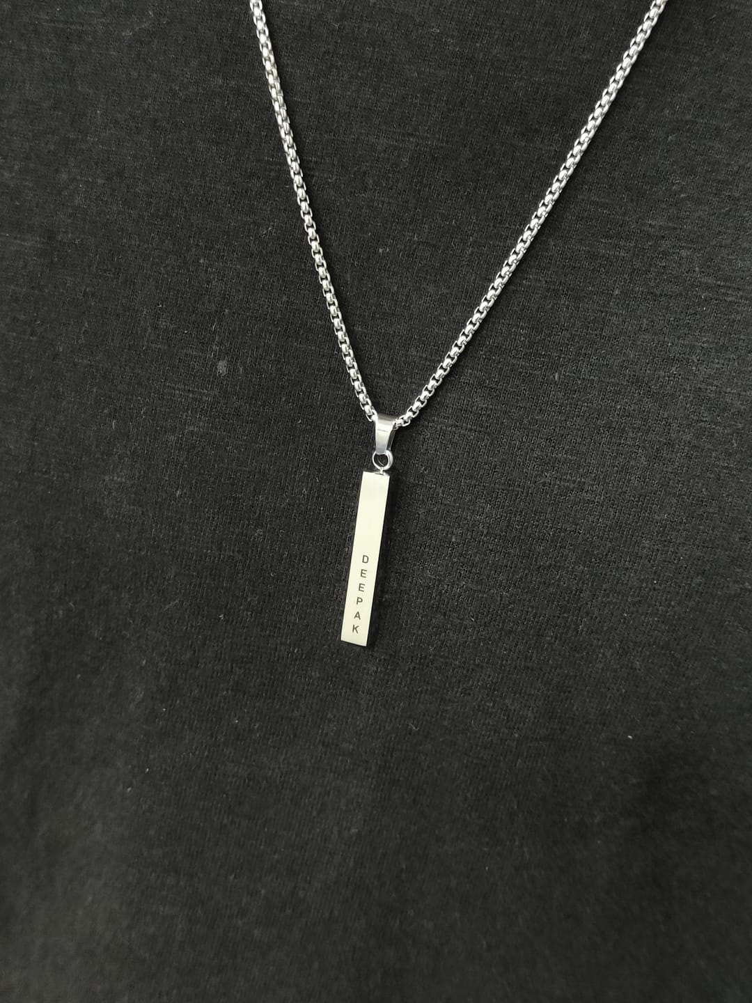 Customer photo review of Personalised Cuboid Locket for Men