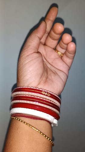 Customer photo review of Red – “Crimson Charm Women’s Bangle” (Pack of 1 Pair) (2 pis)