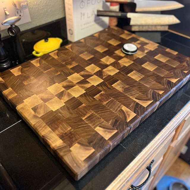 Customer photo review of Personalized Walnut  End Grain Cutting Board