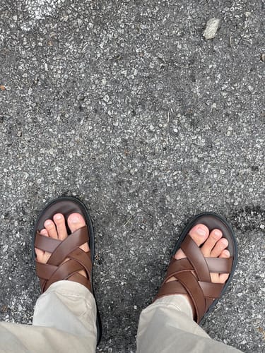 Customer photo review of Remy Sandal - Coffee Leather