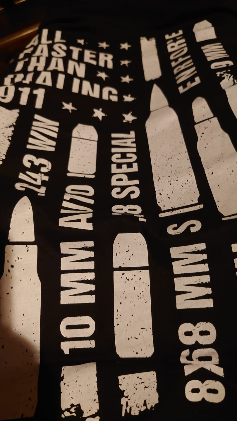 Customer photo review of All Faster Than Dialing 911 Tee