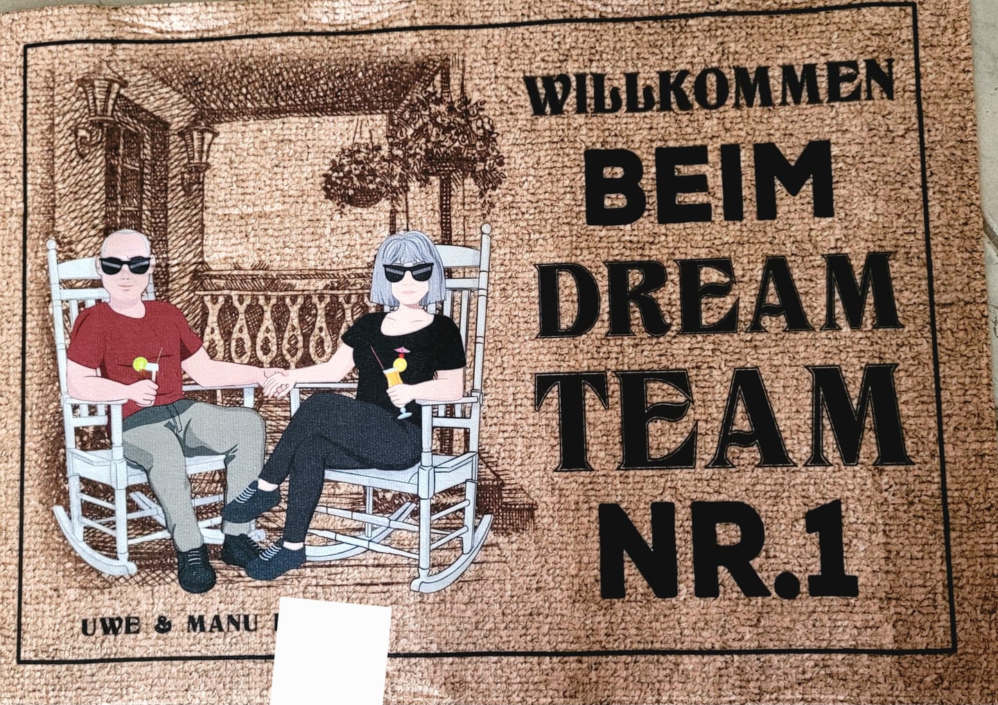 Customer photo review of Willkommen - Paar-Fußmatte