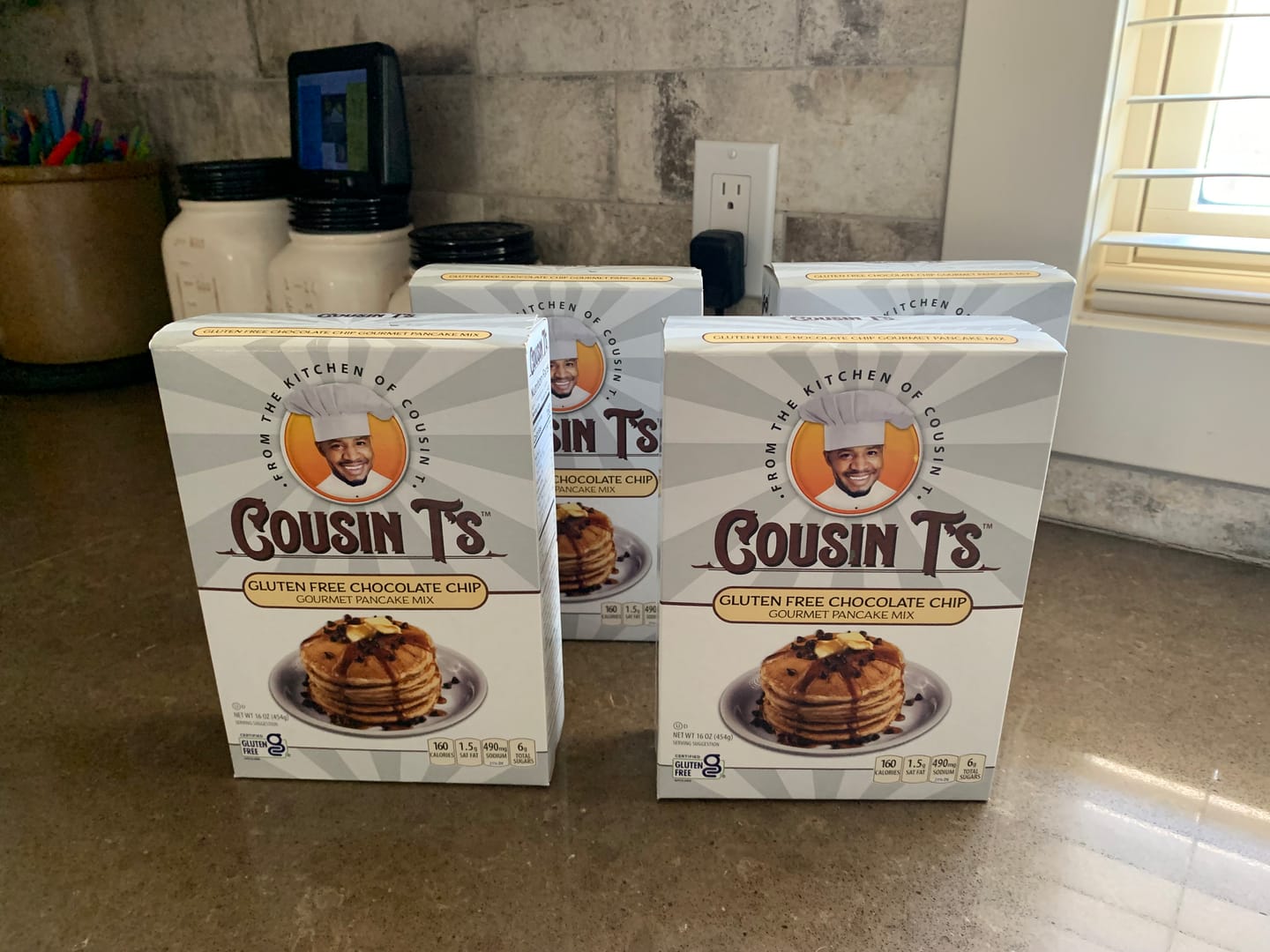 Customer photo review of Cousin T's Gourmet Gluten Free Chocolate Chip Pancake Mix