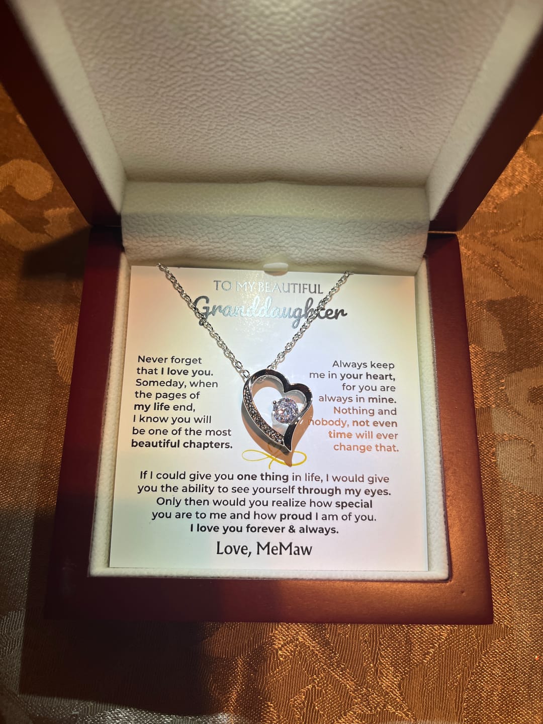 Customer photo review of To My Beautiful Granddaughter - Forever Love Gift Set - SS596GM