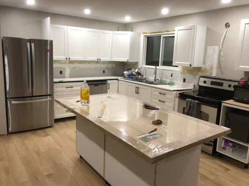 Customer photo review of Custom Wall Cabinet with Painted Doors - Wall Cabinet