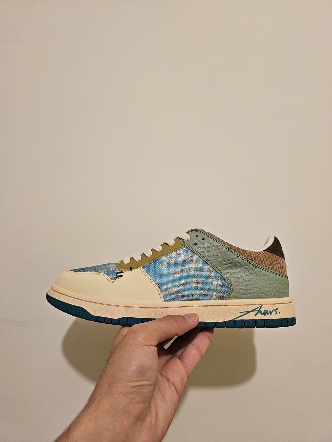 Customer photo review of Van Gogh Almond Blossoms inspired sneakers