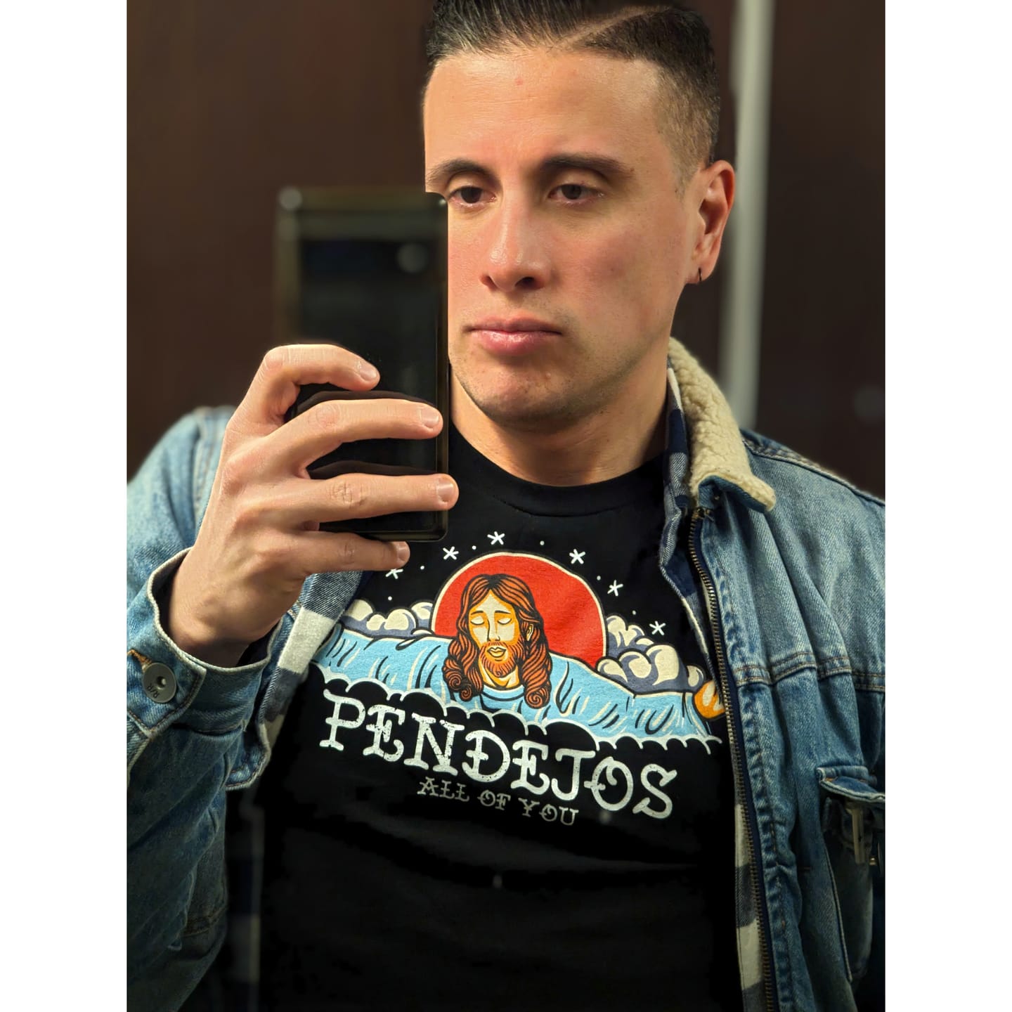 Customer photo review of Premium Pendejos, All Of You Old School OG T-shirt