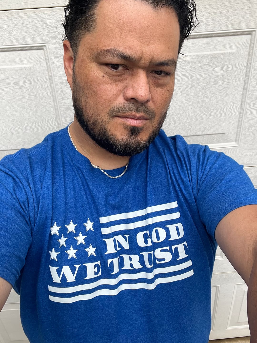 Customer photo review of In God We Trust Tee