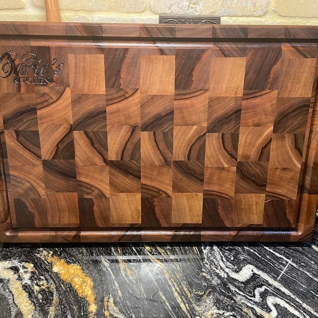 Customer photo review of Personalized Walnut  End Grain Cutting Board