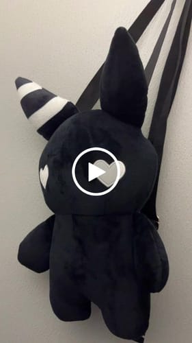 Customer video review of Rabbit Plush Backpack 14" (BLACK)