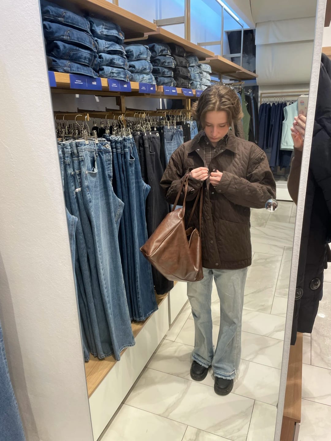 Customer photo review of Large Leather Tote Bag
