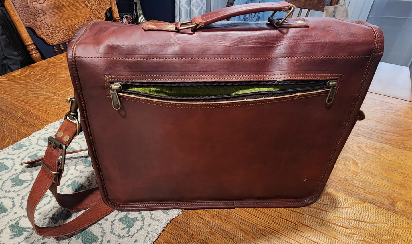 Customer photo review of Vintage Leather Briefcase Bag