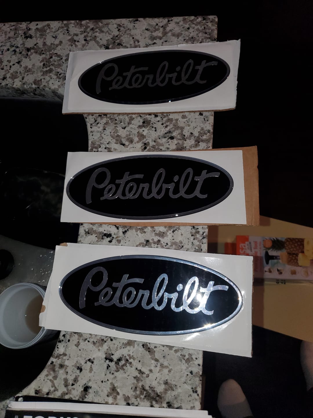 Customer photo review of Custom Peterbilt Emblem Decal Replacements Made In The USA (Choose Color)
