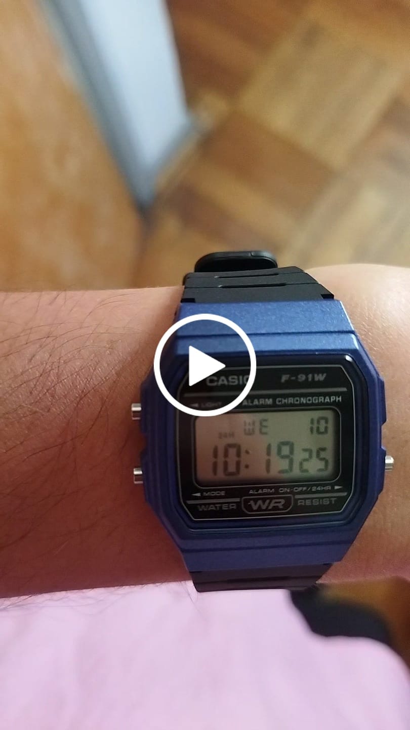 Customer video review of Reloj Casio Vintage F-91WM-2ADF Azul/Negro