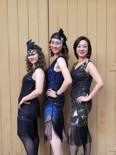 Belinda B. review of Black & Gold Beaded Lola Gatsby Dress image 2 out of 2