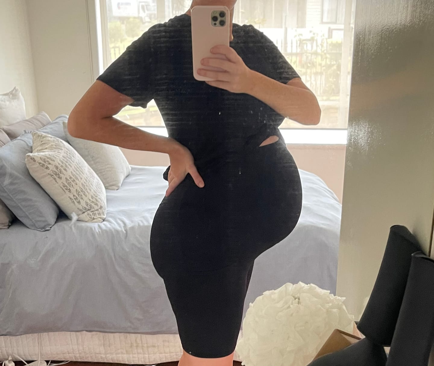 Customer photo review of pregnancy compression short