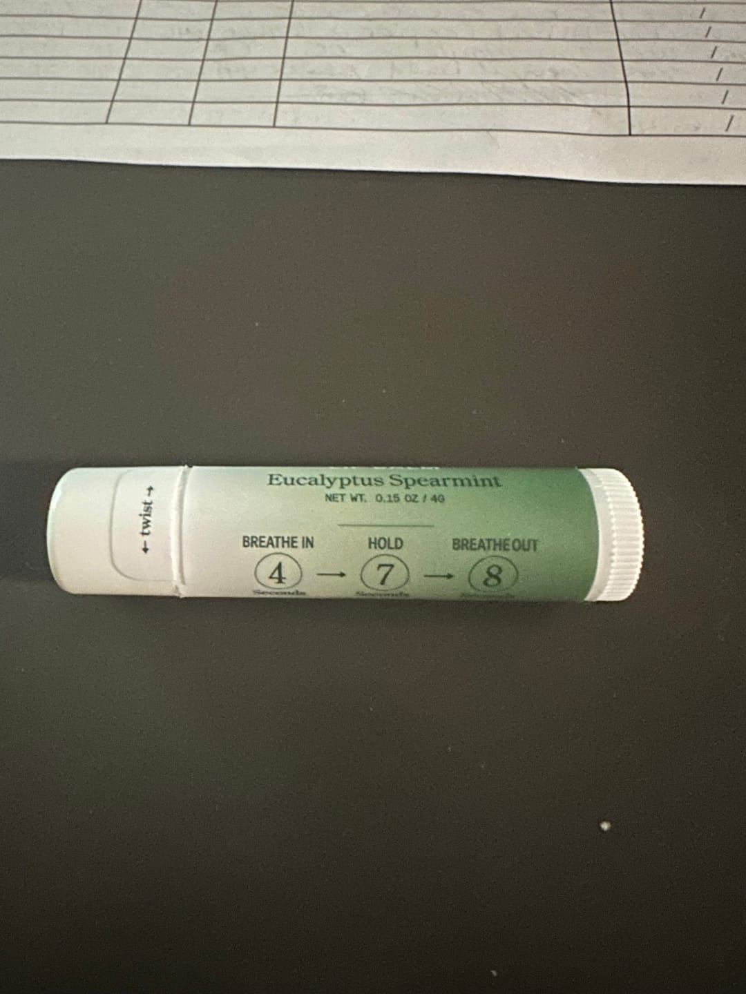 Customer photo review of Eucalyptus Spearmint Lip Balm