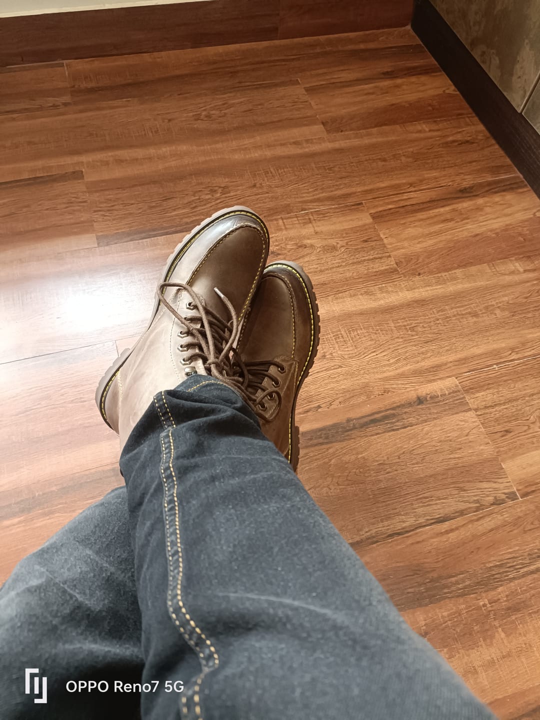 Customer photo review of boots moc-toe tobacco brown