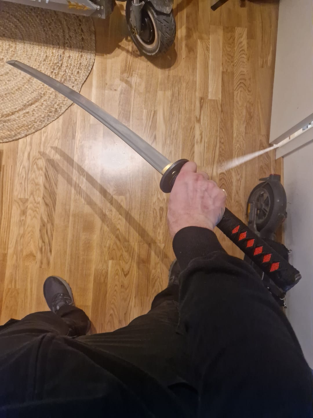 Customer photo review of The Sekaiju Handmade Katana 1060 Carbon Steel