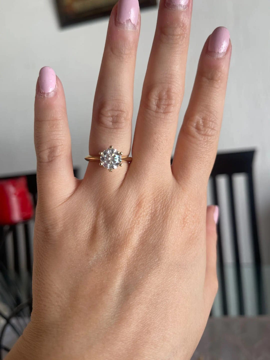 Customer photo review of Anel Solitário Banhado a Ouro 18k