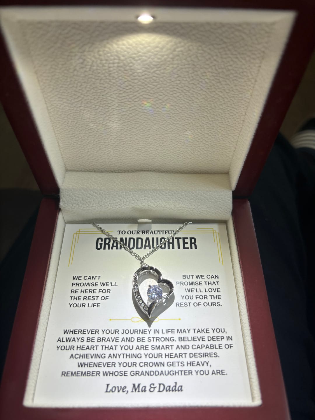 Customer photo review of To My Granddaughter - Forever Love Necklace Gift Set - SS316