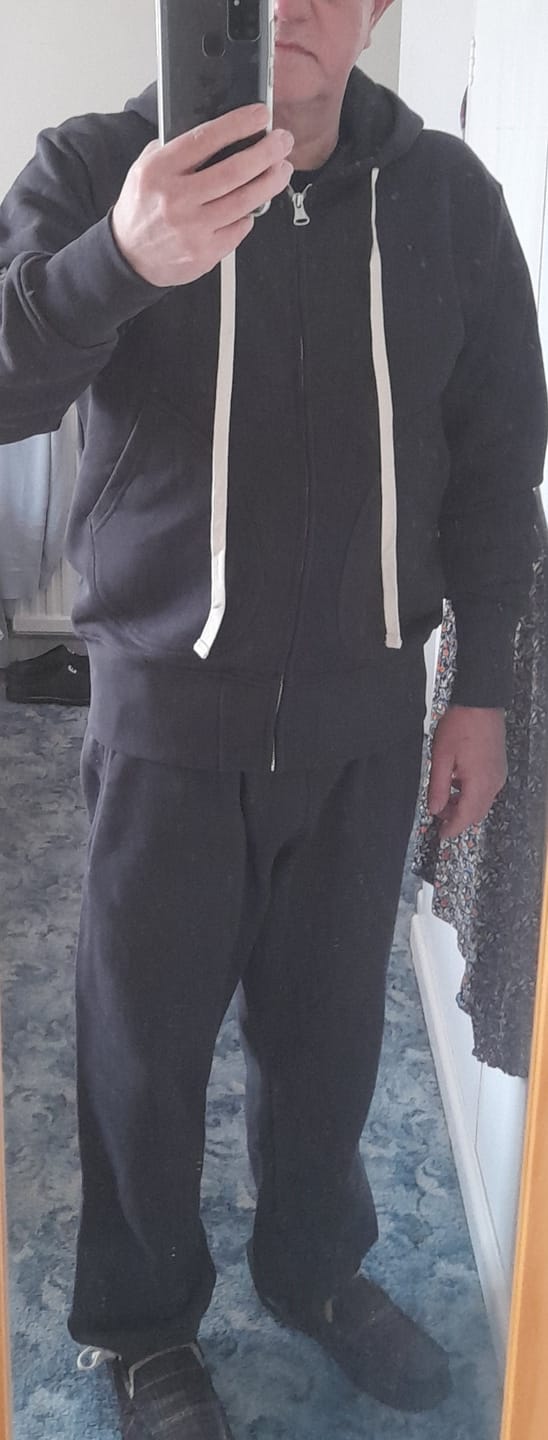 Customer photo review of 17.5 oz Terry Cloth Full-Zip Hoodie - Black