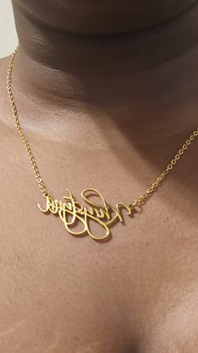 Customer photo review of Personalized Script Necklace
