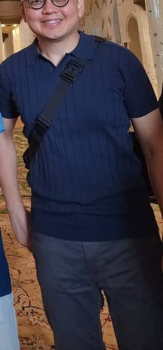 Customer photo review of Dylan Knit Tee - Navy Blue