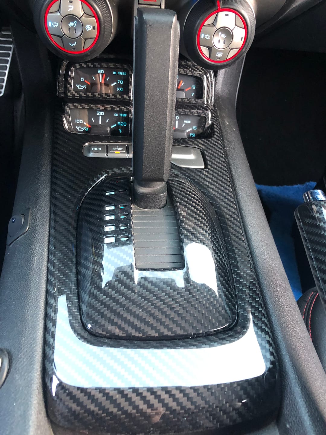 Customer photo review of Interior Carbon Fiber Center Console Cover for 2010-2015 Chevy Camaro