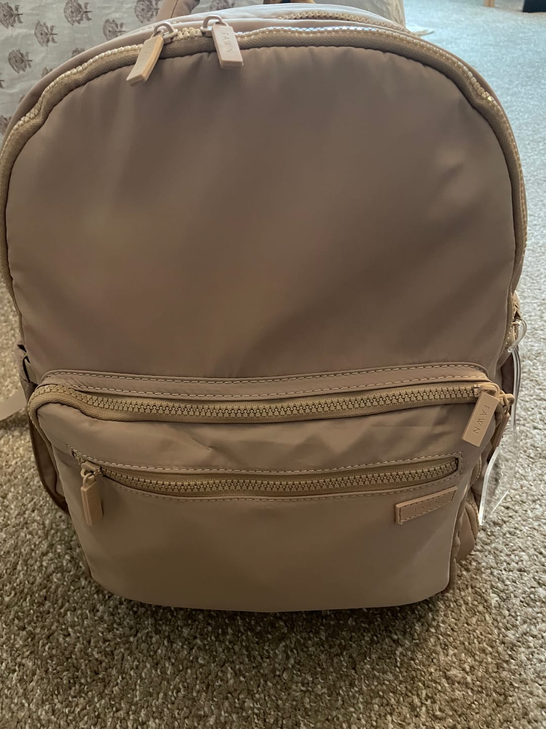 Customer photo review of The Nylon Diaper Pack - Beige