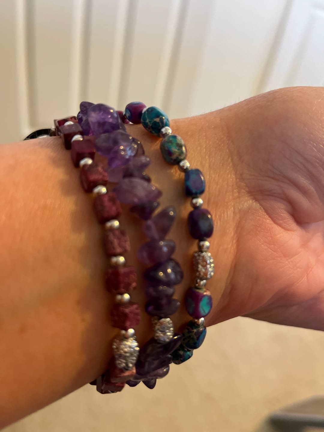 Customer photo review of Royal Amethyst Stretch Apple Watch Strap