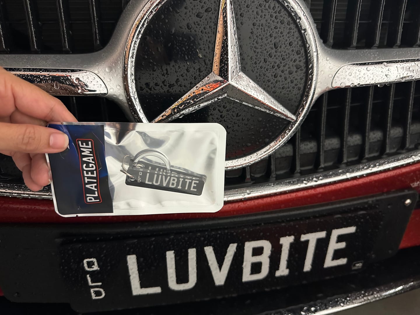 Customer photo review of QLD Prestige Licence Plate Custom Keychain