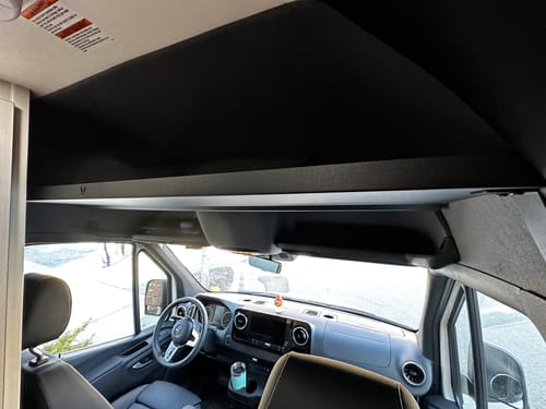 Customer photo review of Sprinter Van Headliner Shelf, Aluminum