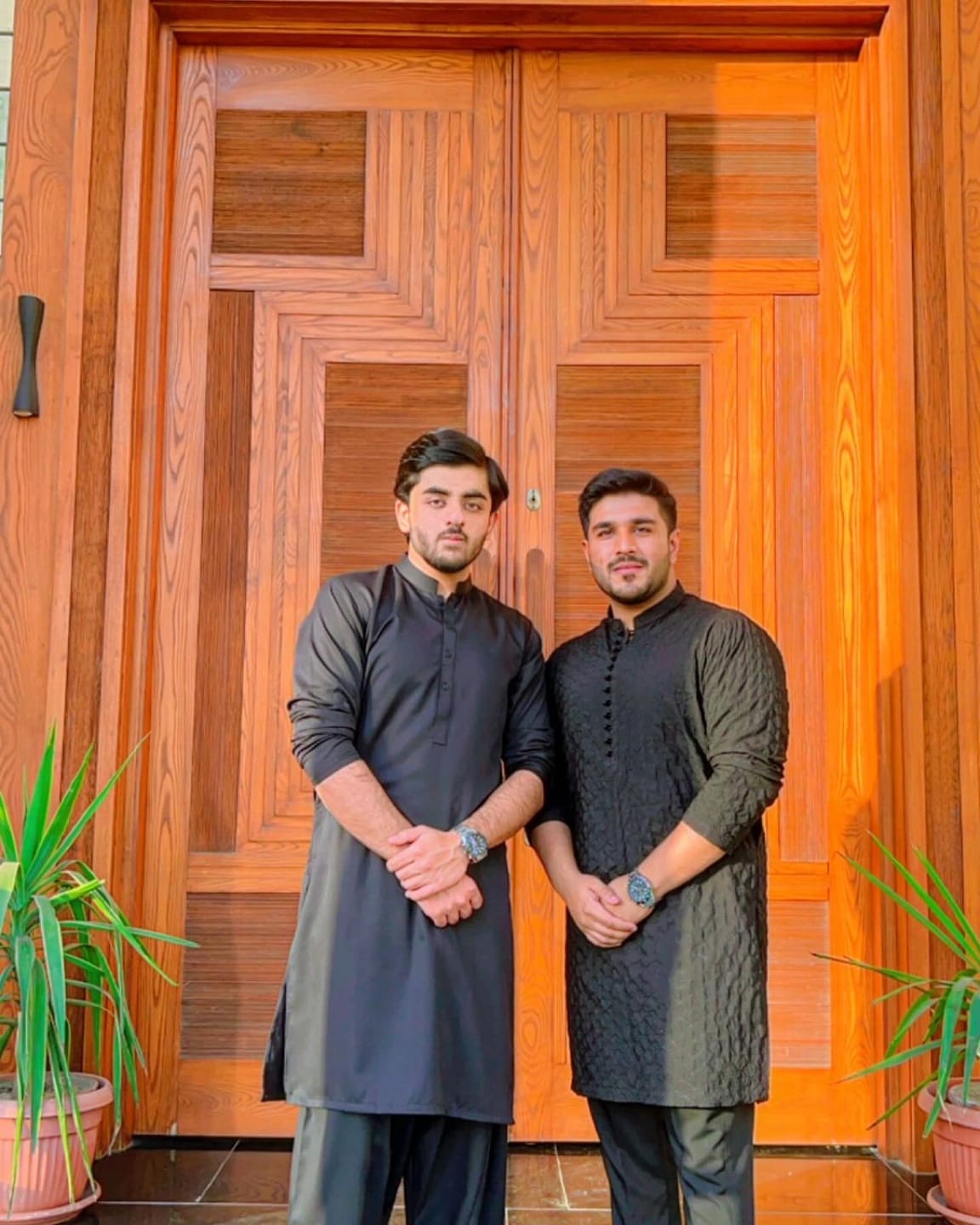 Customer photo review of Gents Unstitched wash n wear Embroidery Suit (nova crown)jet black 07