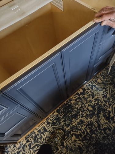 Customer photo review of Davenport 48" Pacific Blue Bathroom Vanity