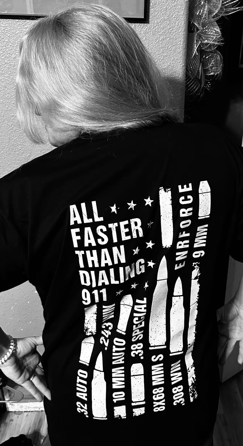 Customer photo review of All Faster Than Dialing 911 Tee