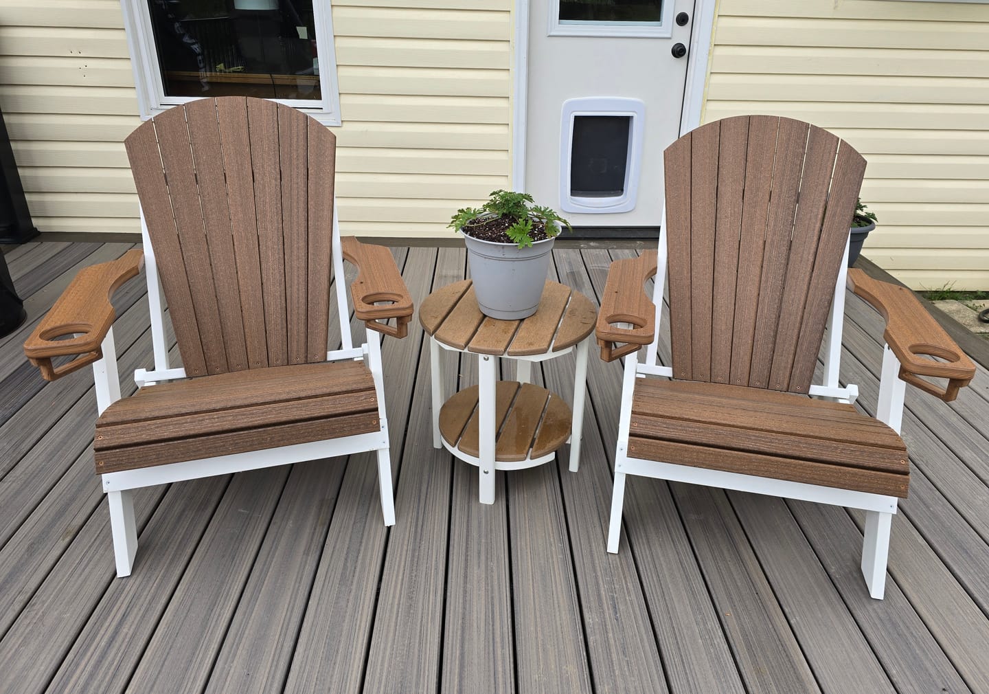 Customer photo review of QUICK SHIP - DuraWeather Poly® 18" Round Two Tier End Table