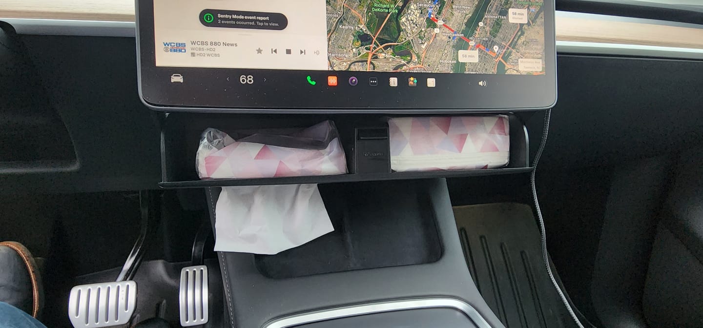 Customer photo review of TPARTS Hidden Magnetic (Under Screen) Storage Box for Tesla Model 3 & Model Y
