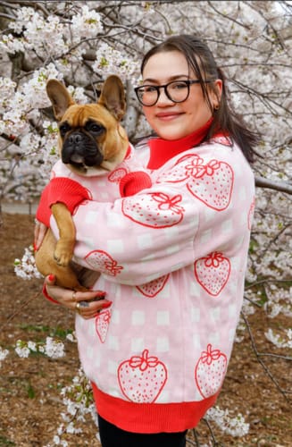 Customer photo review of Strawberry Oversized Human Sweater